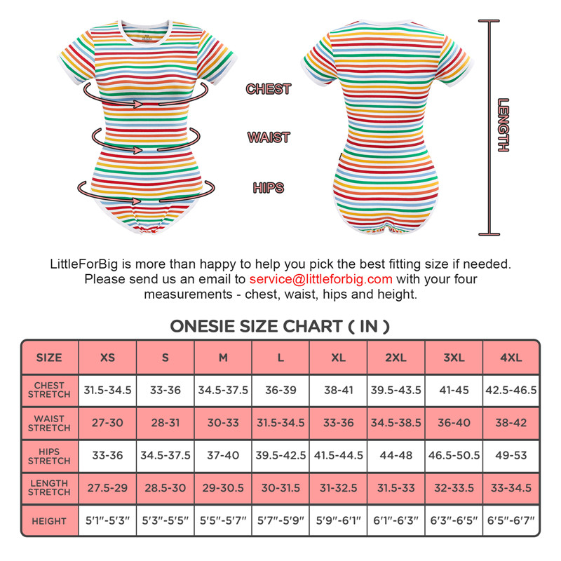 Essential Striped Adult Onesie Rainbow