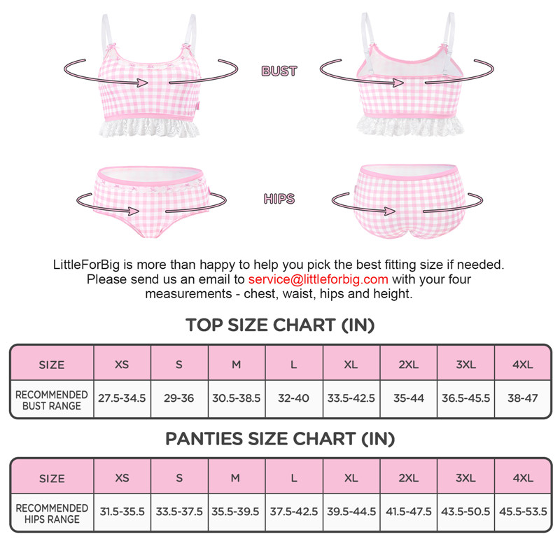 Gingham Lolita Bralette Set Pink