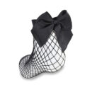 Bow Fishnet Ankle Socks Medium Mesh