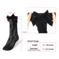 Lace Flowers Velour Bow Frilly Ankle Socks 2 Pairs Set