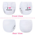 I Love Daddy Adult Diaper Wrap Cover One Size White