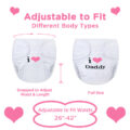 I Love Daddy Adult Diaper Wrap Cover One Size White