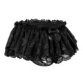 Sissy Lace Skirted Thong Panties Black