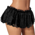 Sissy Lace Skirted Thong Panties Black