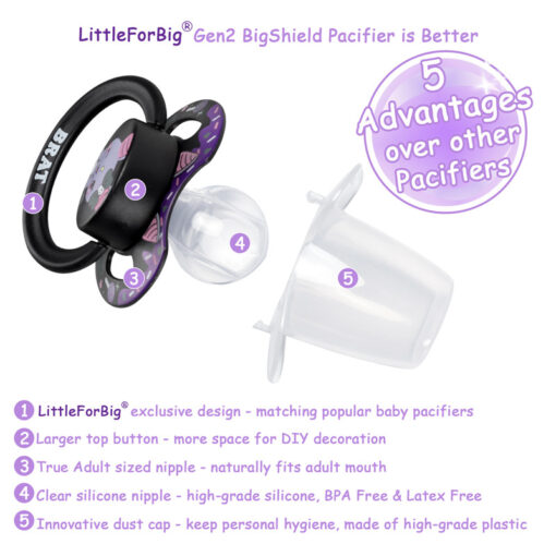 Gen2 BigShield Pacifier Brat Bella Pattern - LittleForBig Cute & Sexy ...