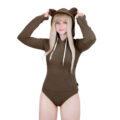 Cozy Bear Hoodie Sweatshirt Onesie Brown