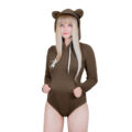 Cozy Bear Hoodie Sweatshirt Onesie Brown