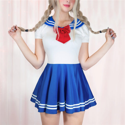 Magical Girls Silk-soft Mini Dress Blue