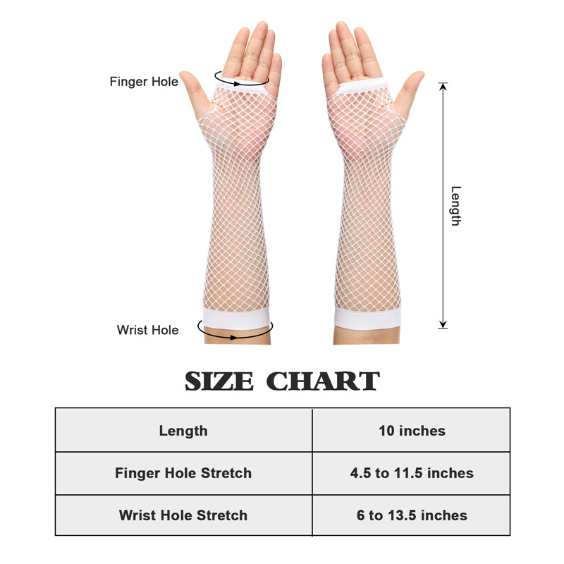 80s Fishnet Gloves 2 Pairs Set