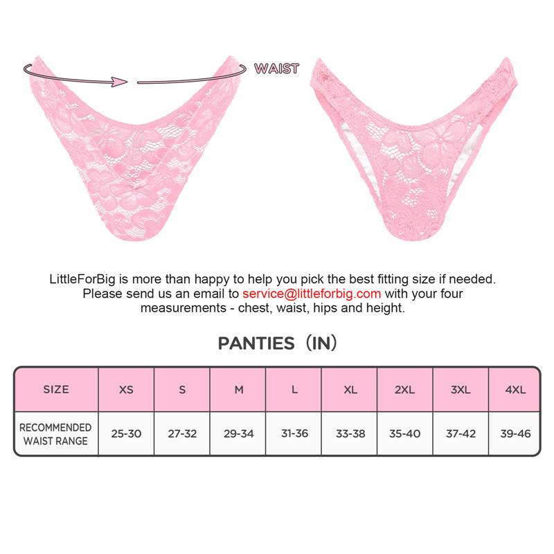 Mesh Flower Thong Tucking Gaff Panties Pink