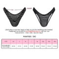 Mesh Houndstooth Thong Tucking Gaff Panties Black