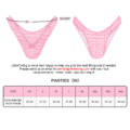 Mesh Houndstooth Thong Tucking Gaff Panties Pink