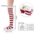 Cute Coral Fleece Thigh High Socks 2 Pairs Set – Scarf Bear & Red Stripe Bear