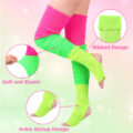 Bright Color Blocked Novelty Knit Stacked Stockings