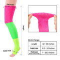 Bright Color Blocked Novelty Knit Stacked Stockings