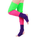 Bright Color Blocked Novelty Knit Stacked Stockings