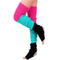 Bright Color Blocked Novelty Knit Stacked Stockings