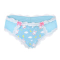 Snuggle Bunny Pattern Tucking Gaff Panties Blue