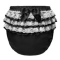 Pretty in Black Satin Over Adult Diaper Cover