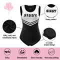 Cheer Sissy Onesie Bodysuit Black