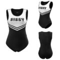 Cheer Sissy Onesie Bodysuit Black