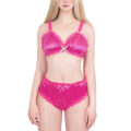 SissyUniversity Lacy Frill Bralette Set Rose
