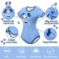 Little Blue Onesie Bodysuit Puppy Pattern