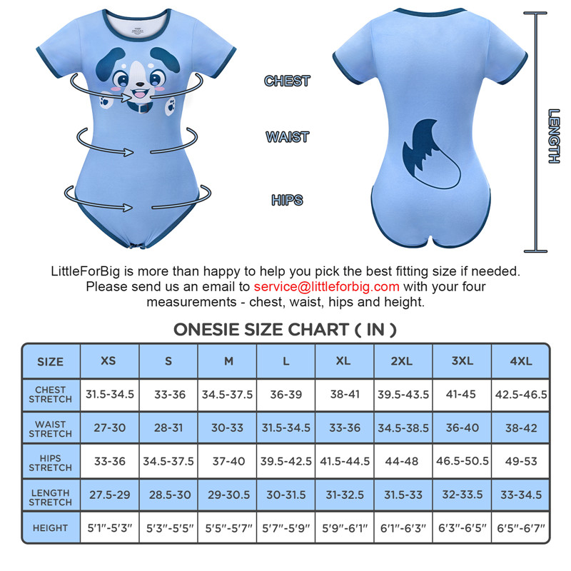 Little Blue Onesie Bodysuit Puppy Pattern