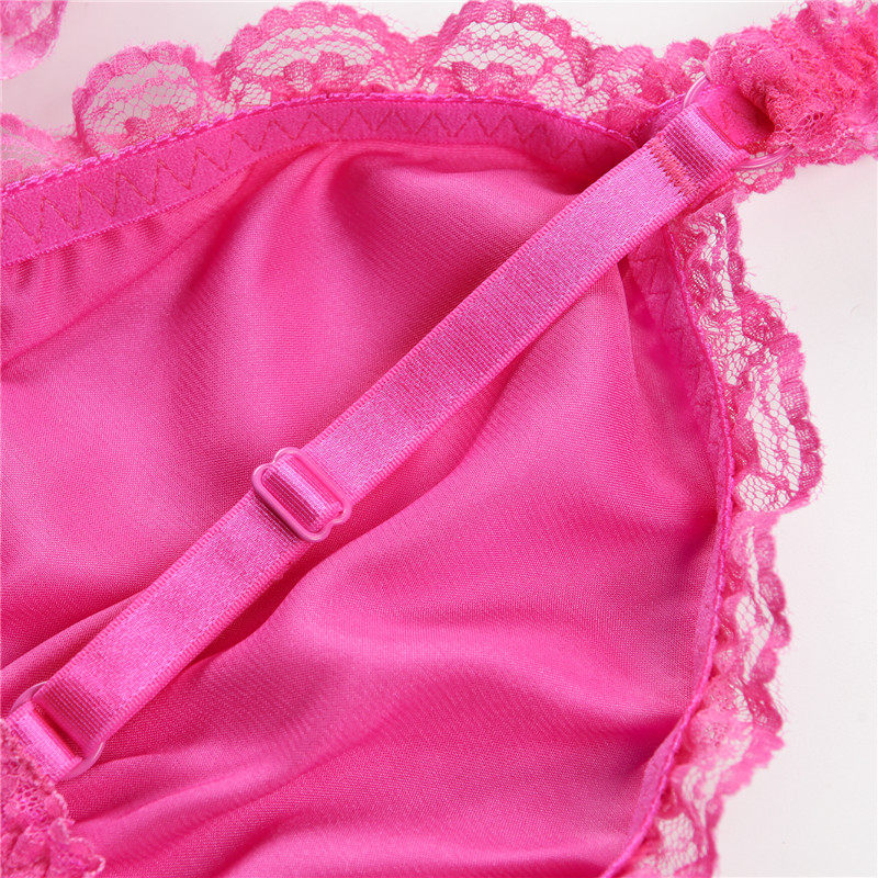 SissyUniversity Lacy Frill Bralette Rose