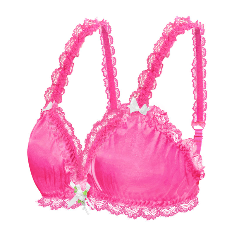 SissyUniversity Lacy Frill Bralette Rose