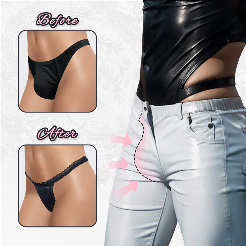 Camel Toe Tucking Gaff Thong Panties