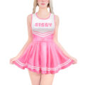 Shiny Satin Cheer SissyUniversity Mini Dress Rose
