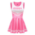 Shiny Satin Cheer Sissy Mini Dress Rose