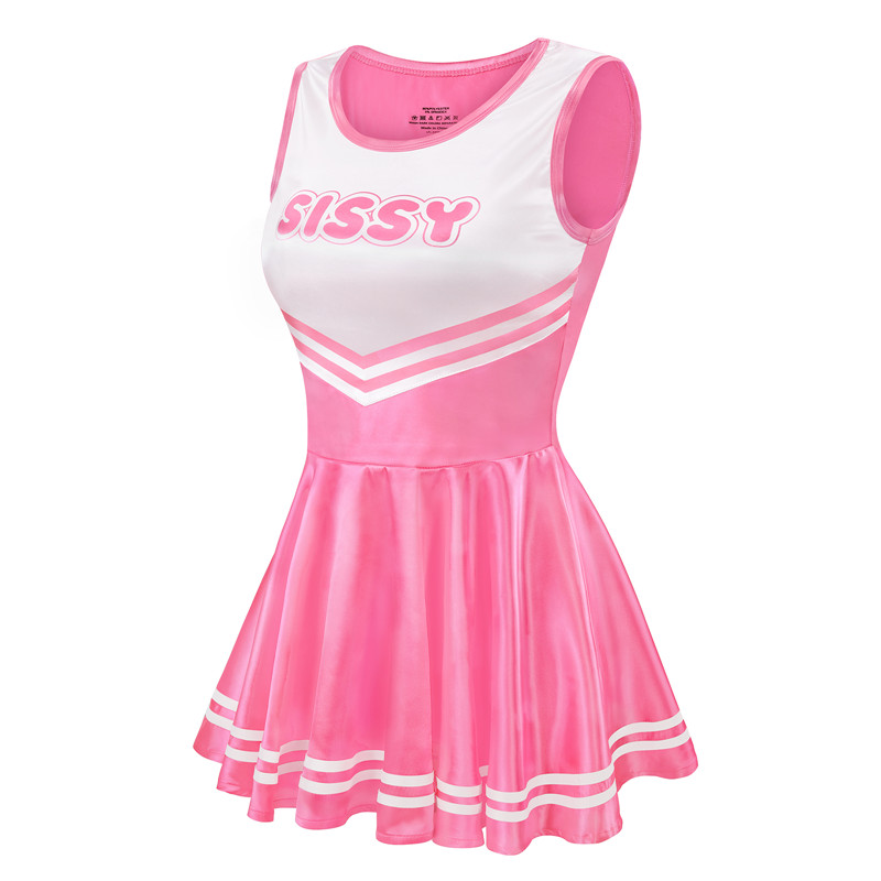 Shiny Satin Cheer SissyUniversity Mini Dress Rose