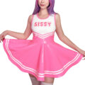 Cheer Sissy Faux Leather Shiny Mini Dress