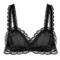 Sissy Lacy Frill Bralette Black