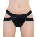 Double Band Thong Tucking Gaff Panties Black