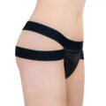 Double Band Thong Tucking Gaff Panties Black