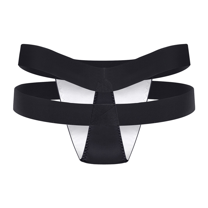 Double Band Thong Tucking Gaff Panties Black