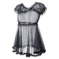 Unisex Mesh Seethrough Babydoll Dress Black