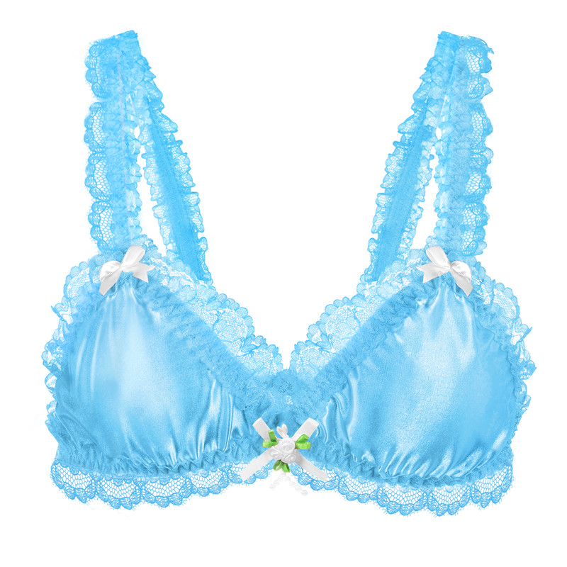 SissyUniversity Lacy Frill Bralette Blue