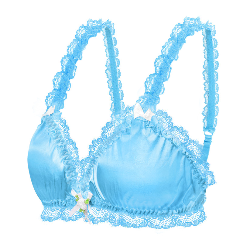 SissyUniversity Lacy Frill Bralette Blue