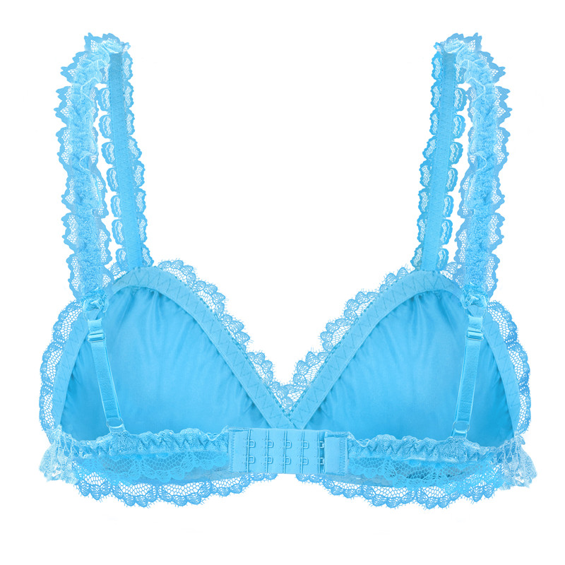 SissyUniversity Lacy Frill Bralette Blue