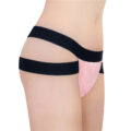 Double Band Thong Tucking Gaff Panties Pink