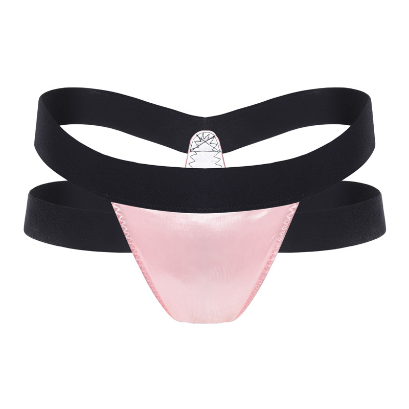 Double Band Thong Tucking Gaff Panties Pink