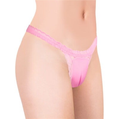 Camel Toe Tucking Gaff Thong Panties Pink
