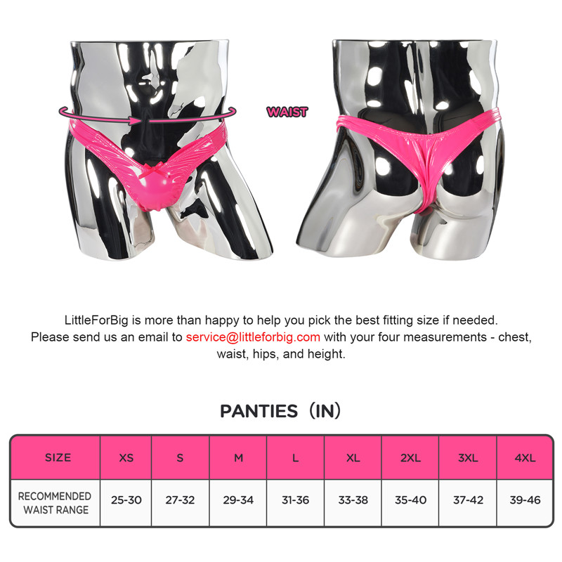 Little Secret Faux Leather Thong Tucking Gaff Panties Hot Pink