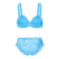 Sissy Lacy Frill Bralette Set Blue