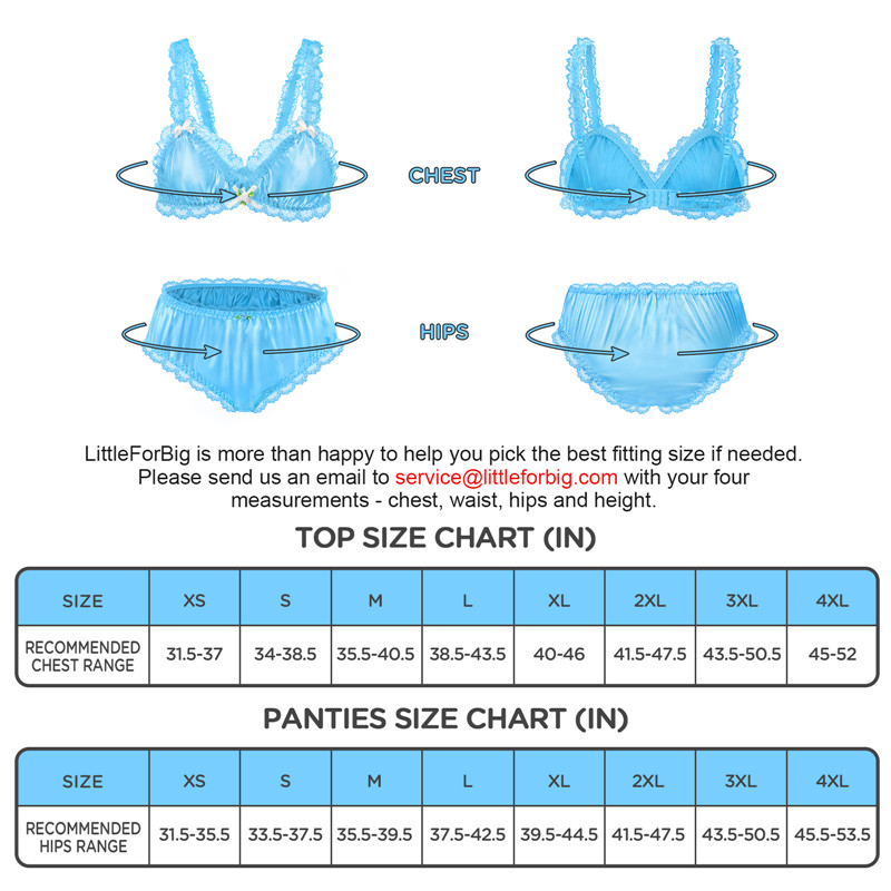SissyUniversity Lacy Frill Bralette Set Blue