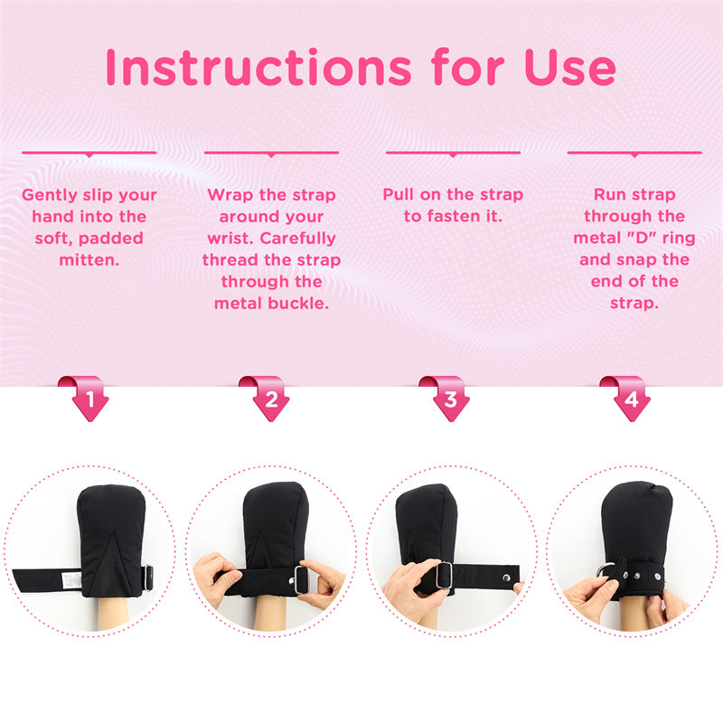 Adult Baby Soft Padded Mittens Black